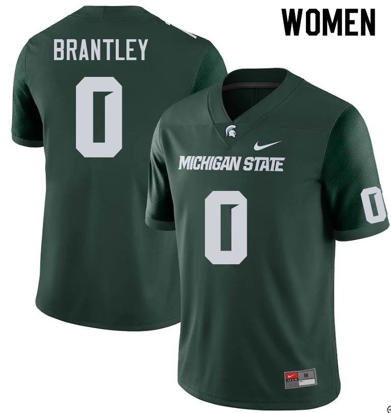 Women #0 Charles Brantley Michigan State Spartans College Football Jerseys Sale-Green